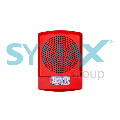 A Sirene Audiovisual Vermelha EATON (modelo ELMTSR) é um dispositivo projetado para montagem em parede, ideal para sinalização de alarmes e alertas visuais e sonoros em diversas aplicações. Este modelo substitui o MT-24MCW-FR, oferecendo uma solução robusta e eficiente.