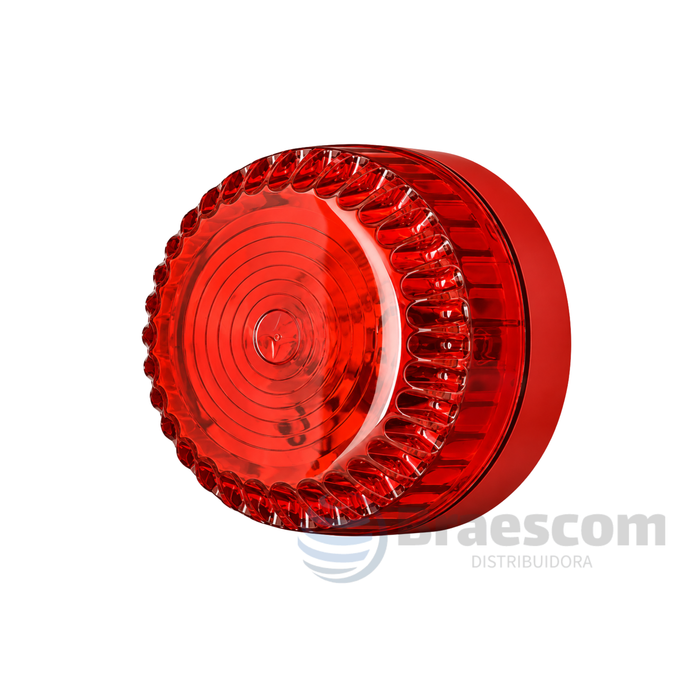 SO-R-DR-15 || SINALIZADOR AUDIOVISUAL SOLEX VERMELHO, LENTE VERMELHA, BASE ALTA VERMELHA - Eaton