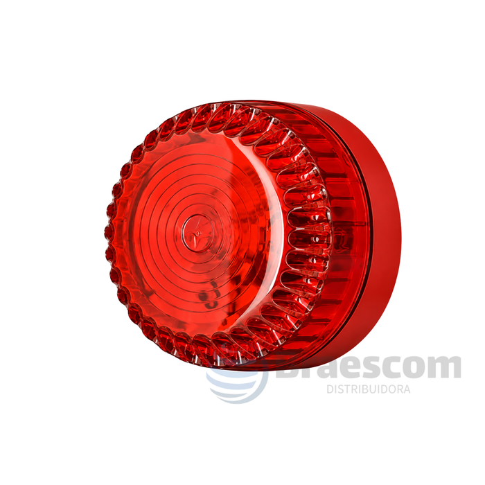 SO-R-SR-15 || SINALIZADOR AUDIOVISUAL SOLEX VERMELHO, LENTE VERMELHA, BASE BAIXA VERMELHA - Eaton
